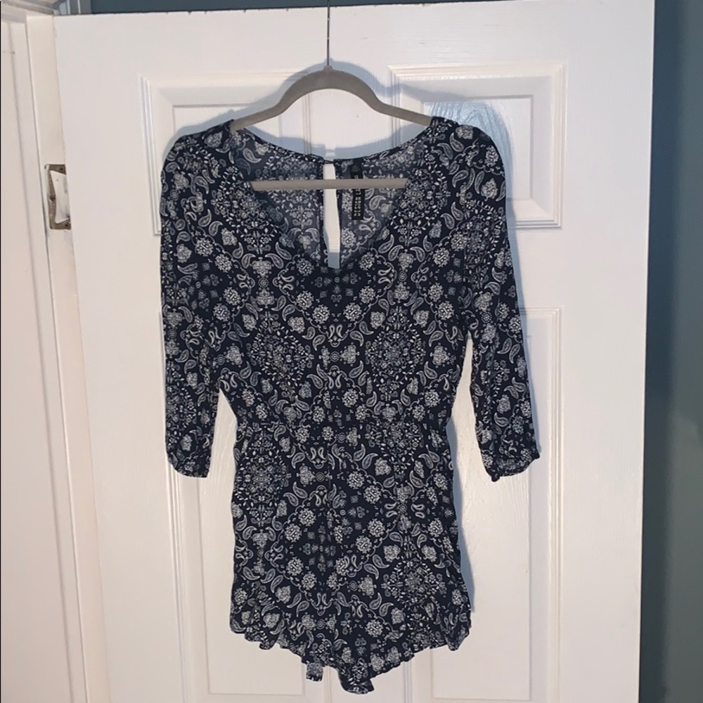 Design Lab Navy and White Romper